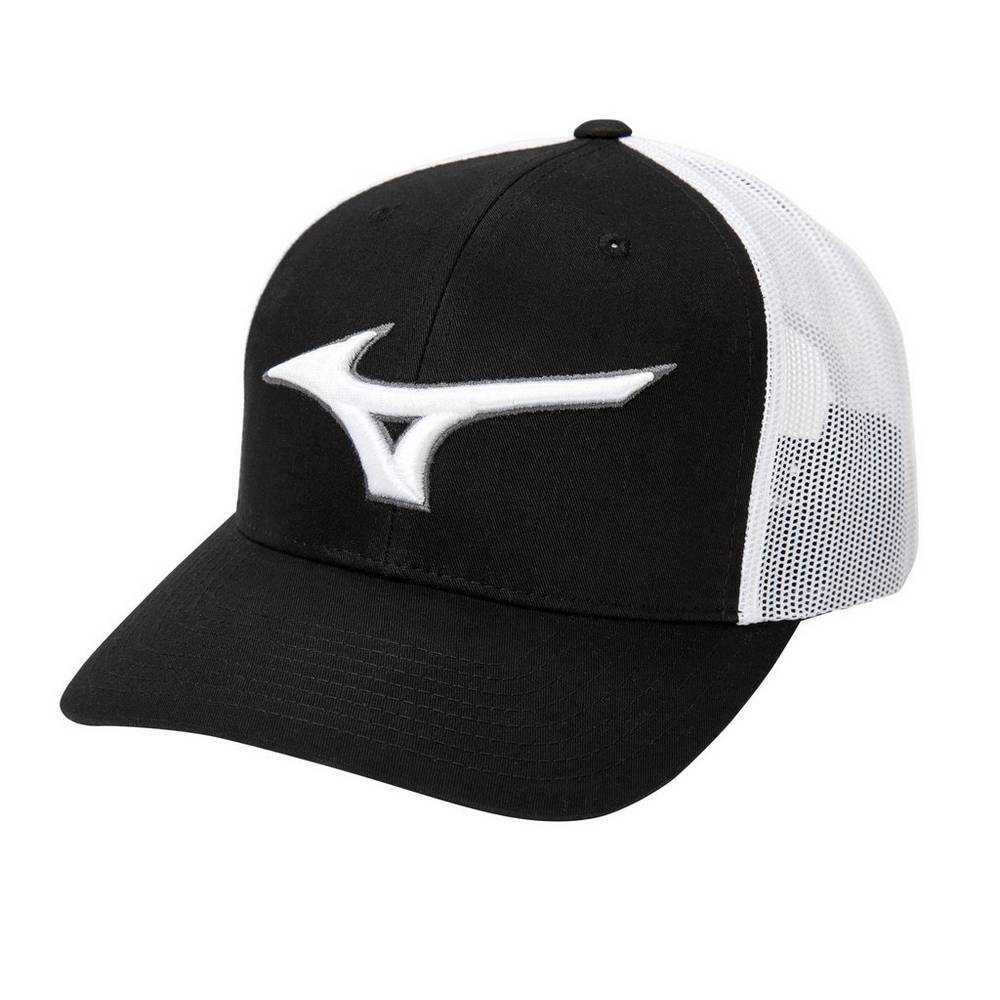 Mizuno Diamond Trucker Férfi Kalapok Fekete/Fehér WMB036951